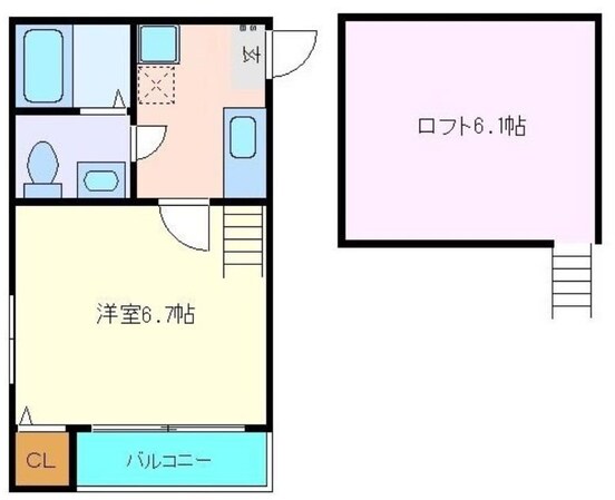 東仙台駅 徒歩5分 2階の物件間取画像